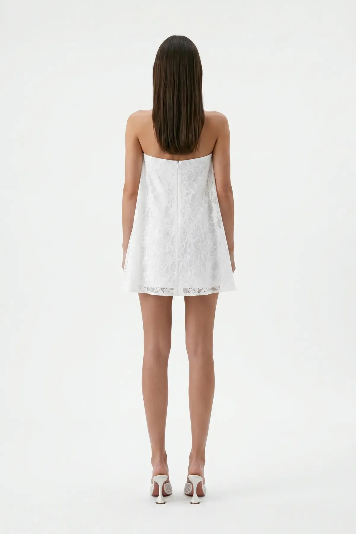 WHITE LACE CORSET DETAIL MINI BODYCON DRESS