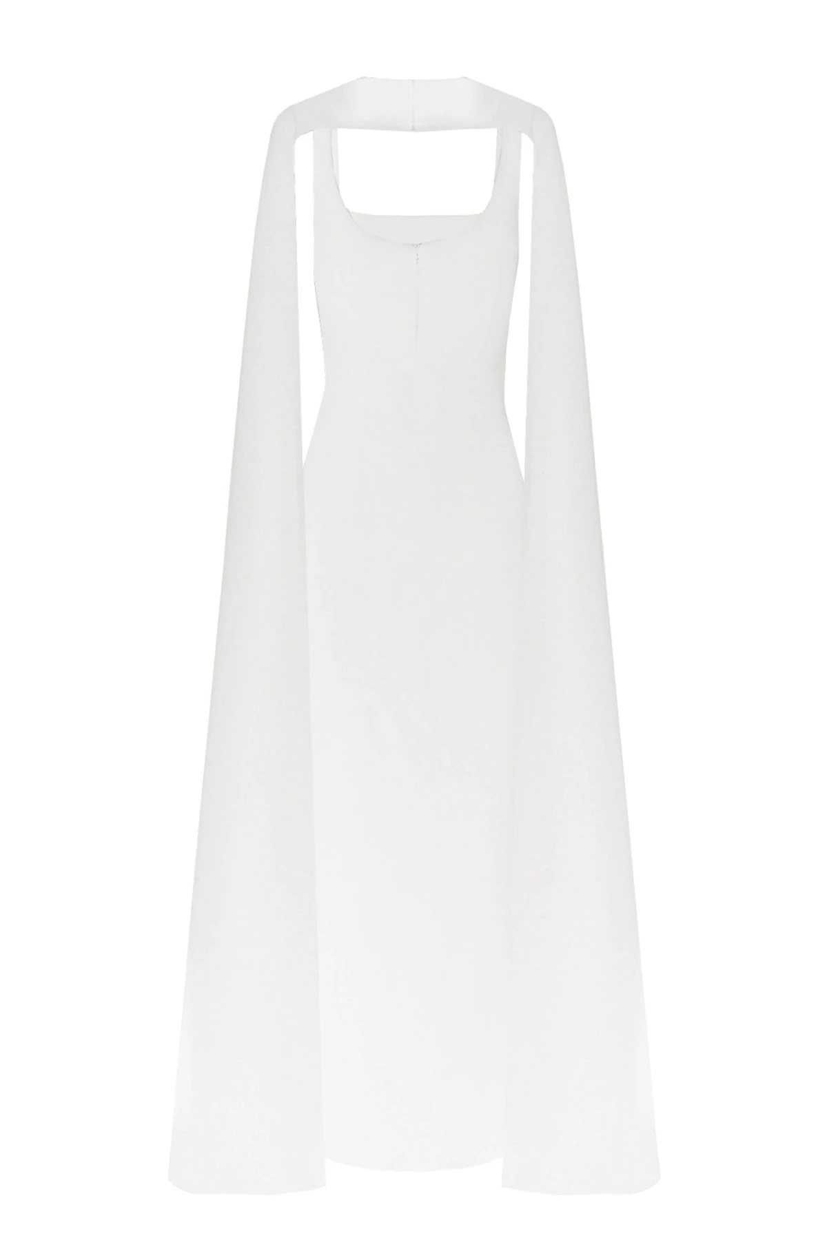 WHITE MAXI DRESS WITH CAPE DETAIL