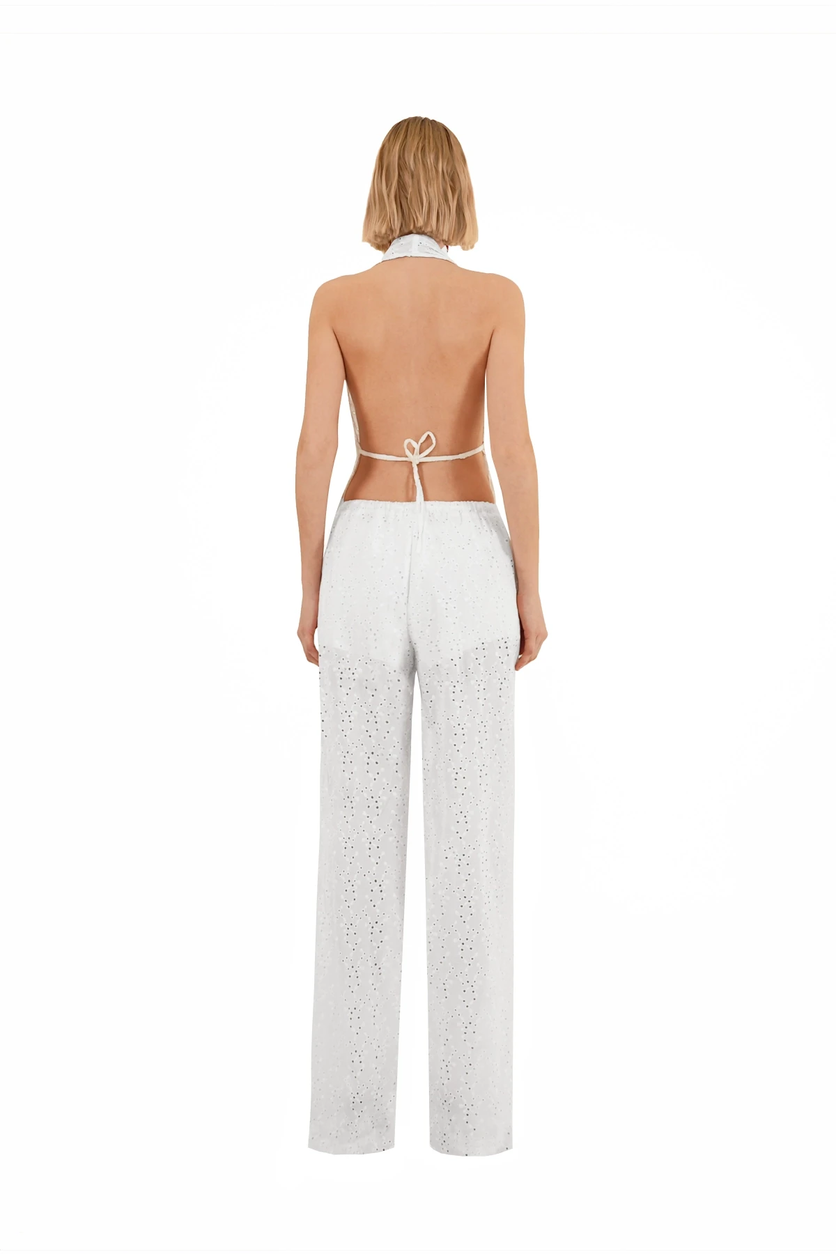 Open Back White Broderie Anglaise Top
