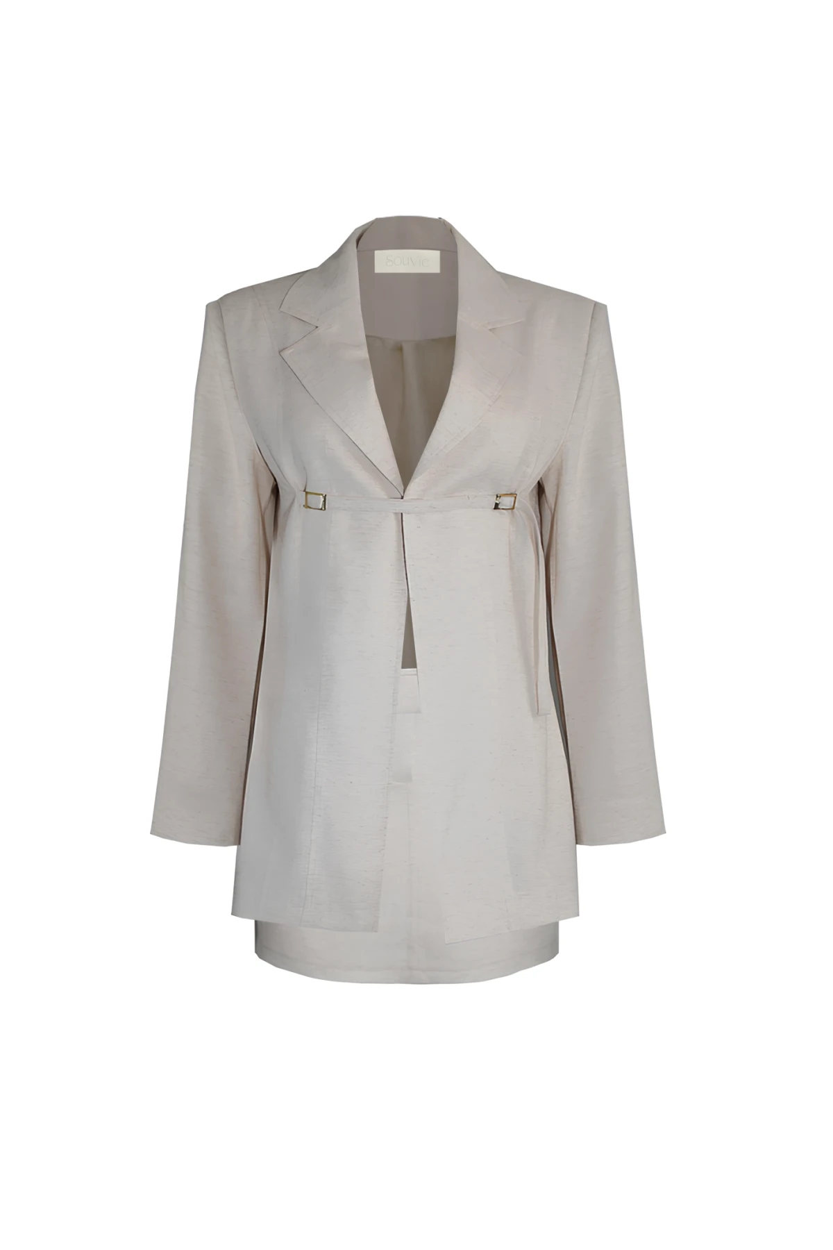 TOKA DETAYLI KETEN BEJ CEKET VE ETEK TAKIM