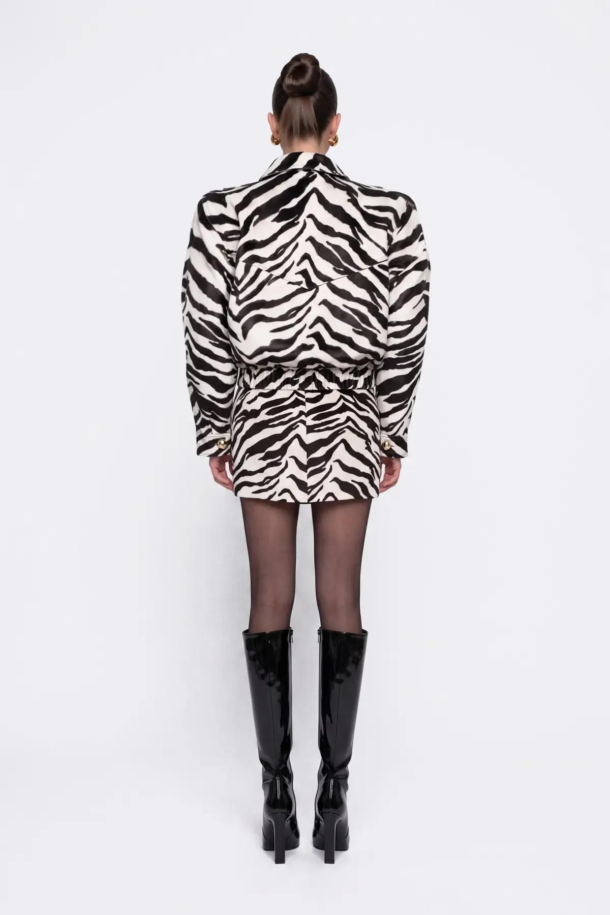 ZEBRA DESENLİ TAY TÜYÜ MİNİ ETEK