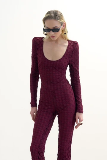 CHERRY RED BACKLESS JUMPSUIT